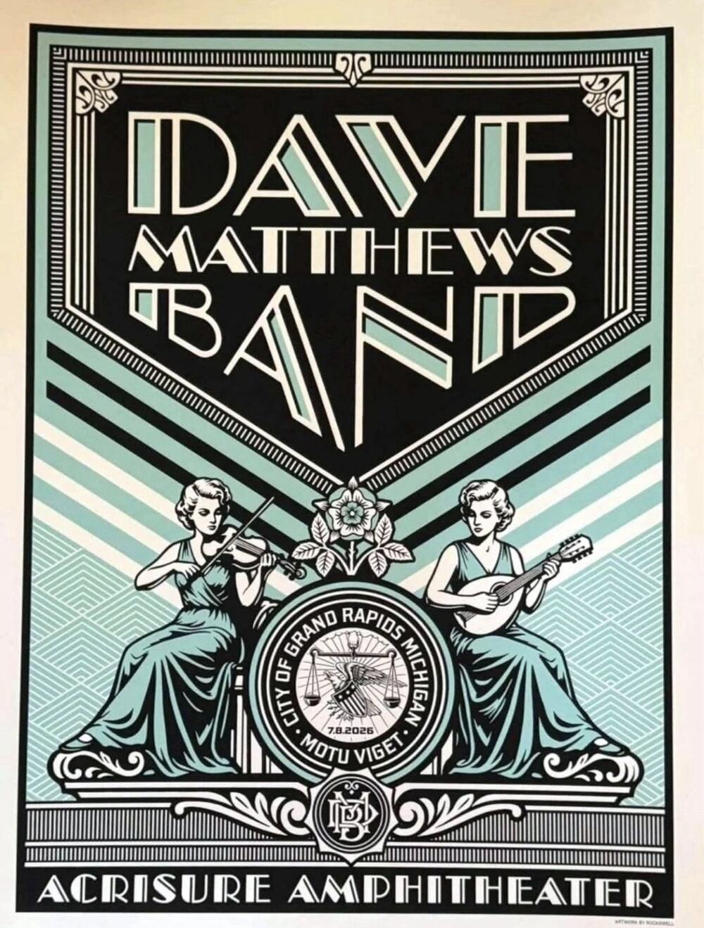 Dave Matthews Band Acrisure Amphitheater Grand Rapids MI 7/8/26 Poster ROCKSWELL